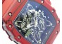 RM 035-2 Red Forge Carbon Black Inner Bezel Skeleton Dial on Red Rubber Strap MIYOTA9015