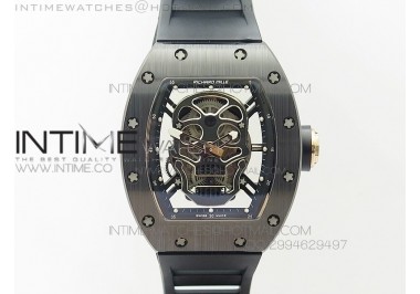 RM052 Black Ceramic KVF RG Inner Bezel Skeleton Dial on Black Rubber Strap MIYOTA8215