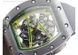 RM061 Black Ceramic KVF Green Inner Bezel Skeleton Dial on Black Rubber Strap MIYOTA8215