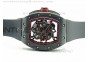 RM061 Real Black Ceramic KVF Red Inner Bezel Skeleton Dial on Black Rubber Strap MIYOTA8215