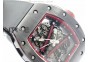 RM061 Real Black Ceramic KVF Red Inner Bezel Skeleton Dial on Black Rubber Strap MIYOTA8215