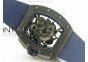 RM061 Black Ceramic KVF Blue Inner Bezel Skeleton Dial on Blue Rubber Strap MIYOTA8215