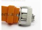 RM055 White Ceramic KVF Black Inner Bezel Skeleton Dial on Orange Rubber Strap MIYOTA8215