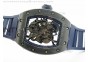 RM055 Real Black Ceramic KVF Blue Inner Bezel Skeleton Dial on Blue Rubber Strap MIYOTA8215