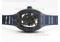 RM055 Real Black Ceramic KVF Blue Inner Bezel Skeleton Dial on Blue Rubber Strap MIYOTA8215