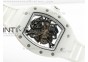 RM055 White Ceramic KVF White Inner Bezel Skeleton Dial on Black Rubber Strap MIYOTA8215