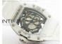 RM055 White Ceramic KVF White Inner Bezel Skeleton Dial on Black Rubber Strap MIYOTA8215