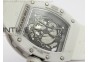 RM055 White Ceramic KVF White Inner Bezel Skeleton Dial on Black Rubber Strap MIYOTA8215