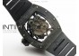 RM055 White Ceramic VKF Black Inner Bezel Skeleton Dial on Black Rubber Strap MIYOTA8215