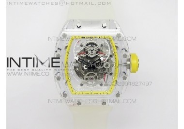 RM056 RMF Yellow Inner Bezel Skeleton Dial on transparent Rubber Strap MIYOTA9015