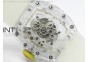 RM056 RMF Yellow Inner Bezel Skeleton Dial on transparent Rubber Strap MIYOTA9015