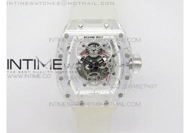 RM056 RMF White Inner Bezel Skeleton Dial on transparent Rubber Strap MIYOTA9015