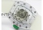 RM056 RMF Green Inner Bezel Skeleton Dial on transparent Rubber Strap MIYOTA9015