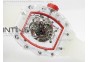 RM056 RMF Red Inner Bezel Skeleton Dial on transparent Rubber Strap MIYOTA9015