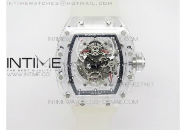 RM056 RMF Black Inner Bezel Skeleton Dial on transparent Rubber Strap MIYOTA9015