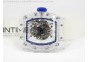 RM056 PVD RMF White Blue Bezel Skeleton Dial on transparent Rubber Strap MIYOTA9015