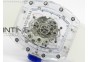 RM056 PVD RMF White Blue Bezel Skeleton Dial on transparent Rubber Strap MIYOTA9015