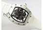 RM055 PVD RMF Black Inner Bezel Skeleton Dial on White Rubber Strap MIYOTA9015