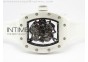 RM055 PVD RMF Black Inner Bezel Skeleton Dial on White Rubber Strap MIYOTA9015