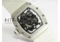 RM055 PVD RMF Black Inner Bezel Skeleton Dial on White Rubber Strap MIYOTA9015