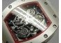 RM055 PVD RMF Red Inner Bezel Skeleton Dial on White Rubber Strap MIYOTA9015