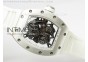 RM055 PVD RMF White Inner Bezel Skeleton Dial on White Rubber Strap MIYOTA9015