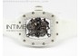 RM055 PVD RMF White Inner Bezel Skeleton Dial on White Rubber Strap MIYOTA9015