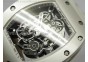 RM055 PVD RMF White Inner Bezel Skeleton Dial on White Rubber Strap MIYOTA9015