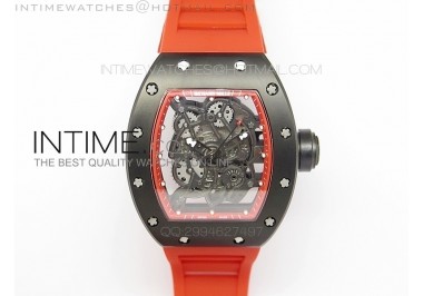 RM055 PVD RMF Red Inner Bezel Skeleton Dial on Red Rubber Strap MIYOTA9015