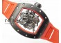 RM055 PVD RMF Red Inner Bezel Skeleton Dial on Red Rubber Strap MIYOTA9015