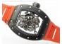 RM055 PVD RMF Black Inner Bezel Skeleton Dial on Red Rubber Strap MIYOTA9015