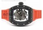 RM055 PVD RMF Black Inner Bezel Skeleton Dial on Red Rubber Strap MIYOTA9015