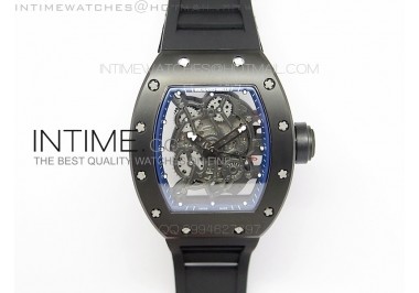 RM055 PVD RMF Blue Inner Bezel Skeleton Dial on Black Rubber Strap MIYOTA9015