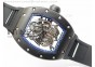 RM055 PVD RMF Blue Inner Bezel Skeleton Dial on Black Rubber Strap MIYOTA9015