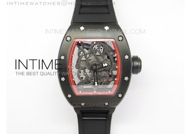 RM055 PVD RMF Red Inner Bezel Skeleton Dial on Black Rubber Strap MIYOTA9015