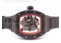 RM055 PVD RMF Red Inner Bezel Skeleton Dial on Black Rubber Strap MIYOTA9015