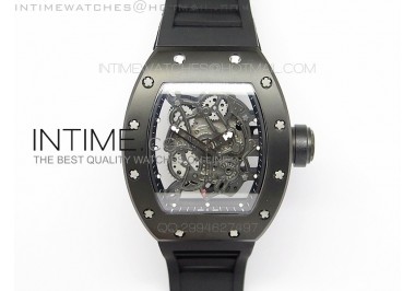 RM055 PVD RMF Black Inner Bezel Skeleton Dial on Black Rubber Strap MIYOTA9015