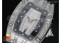 RM 007 Lady SS Full Paved Crystal Case Diamonds Dial on Black Rubber Strap 6T51