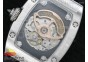 RM 007 Lady SS Full Paved Crystal Case Diamonds Dial on Black Rubber Strap 6T51