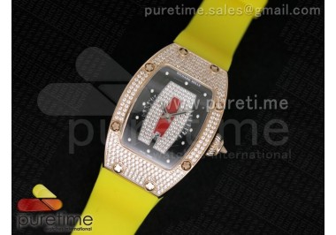 RM 007 Lady RG Diamonds Dial on Yellow Rubber Strap 6T51