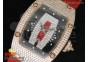 RM 007 Lady RG Diamonds Dial on Red Rubber Strap 6T51