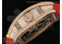 RM 007 Lady RG Diamonds Dial on Red Rubber Strap 6T51