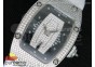 RM 007 Lady SS Diamonds Dial on White Rubber Strap 6T51