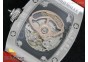 RM 007 Lady SS Diamonds Dial on Red Rubber Strap 6T51