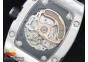 RM 007 Lady SS Diamonds White Inner Bezel Black Dial on Black Rubber Strap 6T51