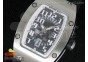 RM 007 Lady SS White Inner Bezel Black Dial on Black Rubber Strap 6T51