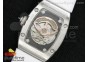 RM 007 Lady SS Diamonds Dial SS Case on White Rubber Strap 6T51