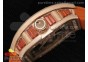 RM 007 Lady RG Full Paved Orange Crystal Case Diamonds Dial on Orange Rubber Strap 6T51