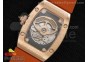 RM 007 Lady RG Full Paved Orange Crystal Case Diamonds Dial on Orange Rubber Strap 6T51