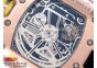 RM011 RG Chronograph RG Case KVF 1:1 Best Edition Crystal Skeleton Dial on White Rubber Strap A7750